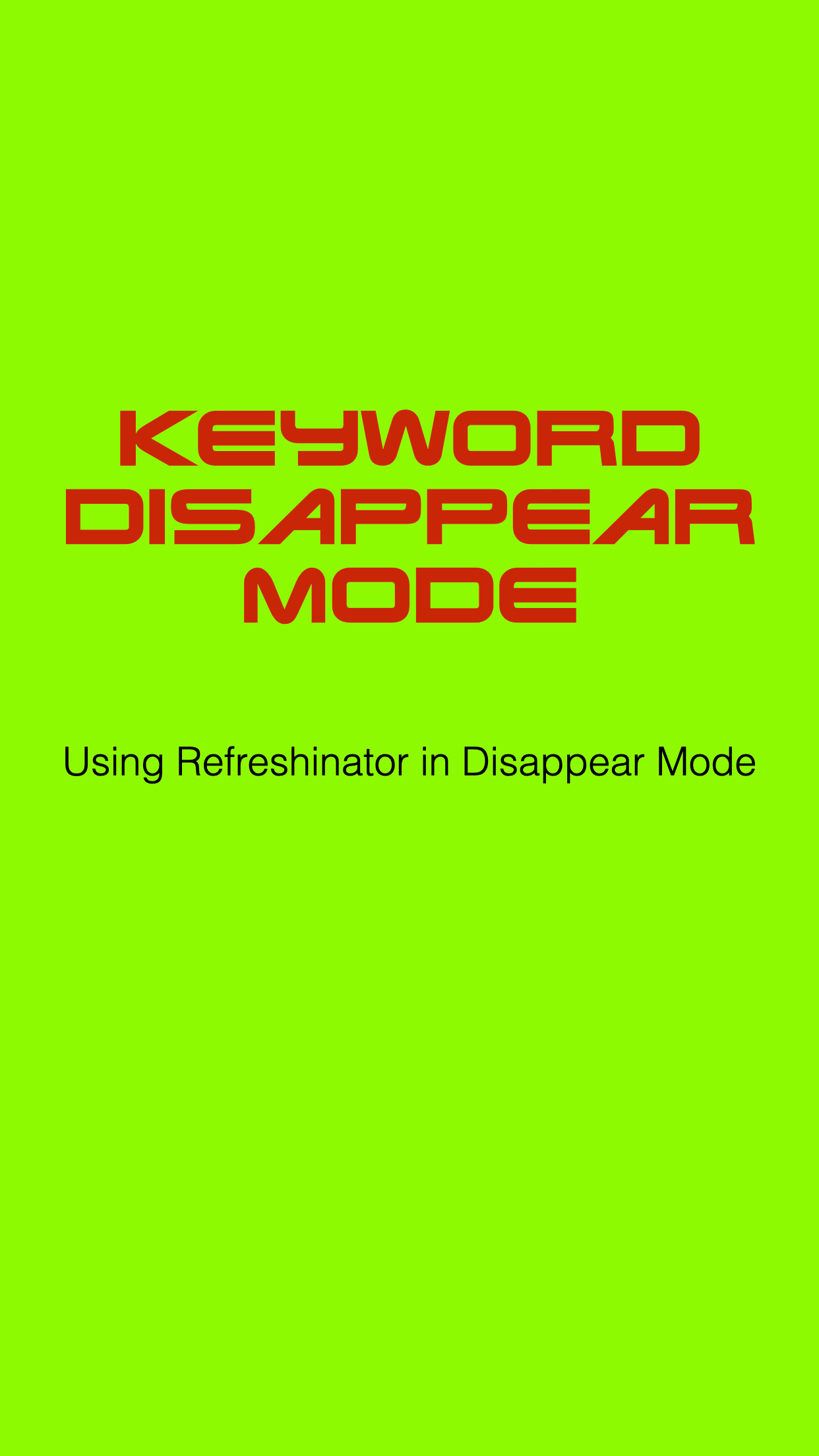 Description of Word Disappear mode